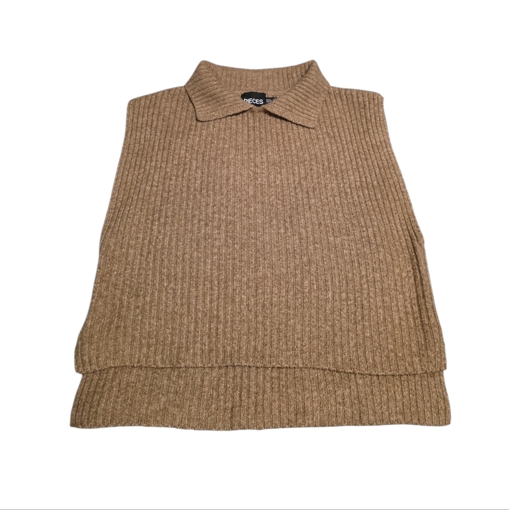 Pieces Tan Sweater Vest